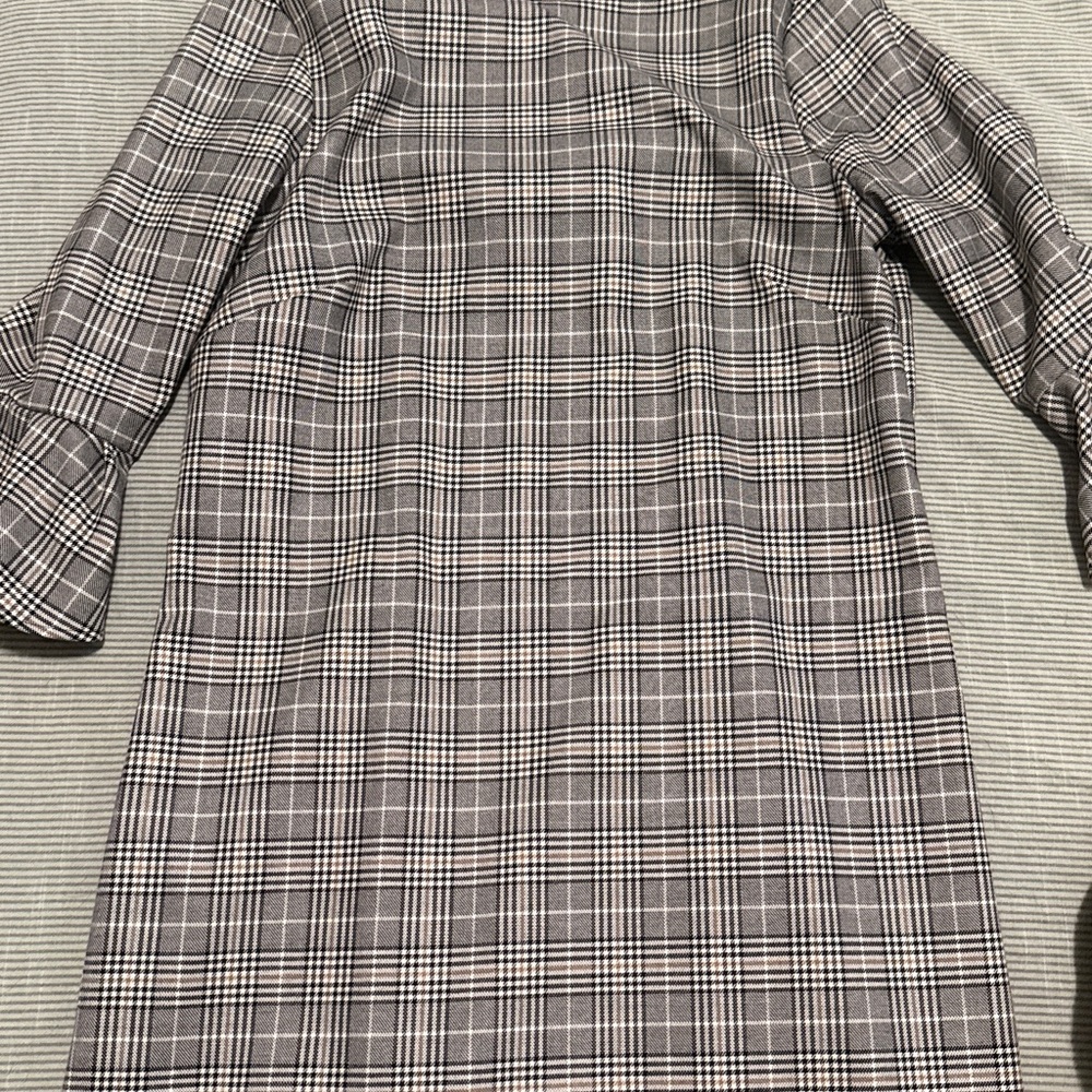 H&M Black and White Plaid Dress